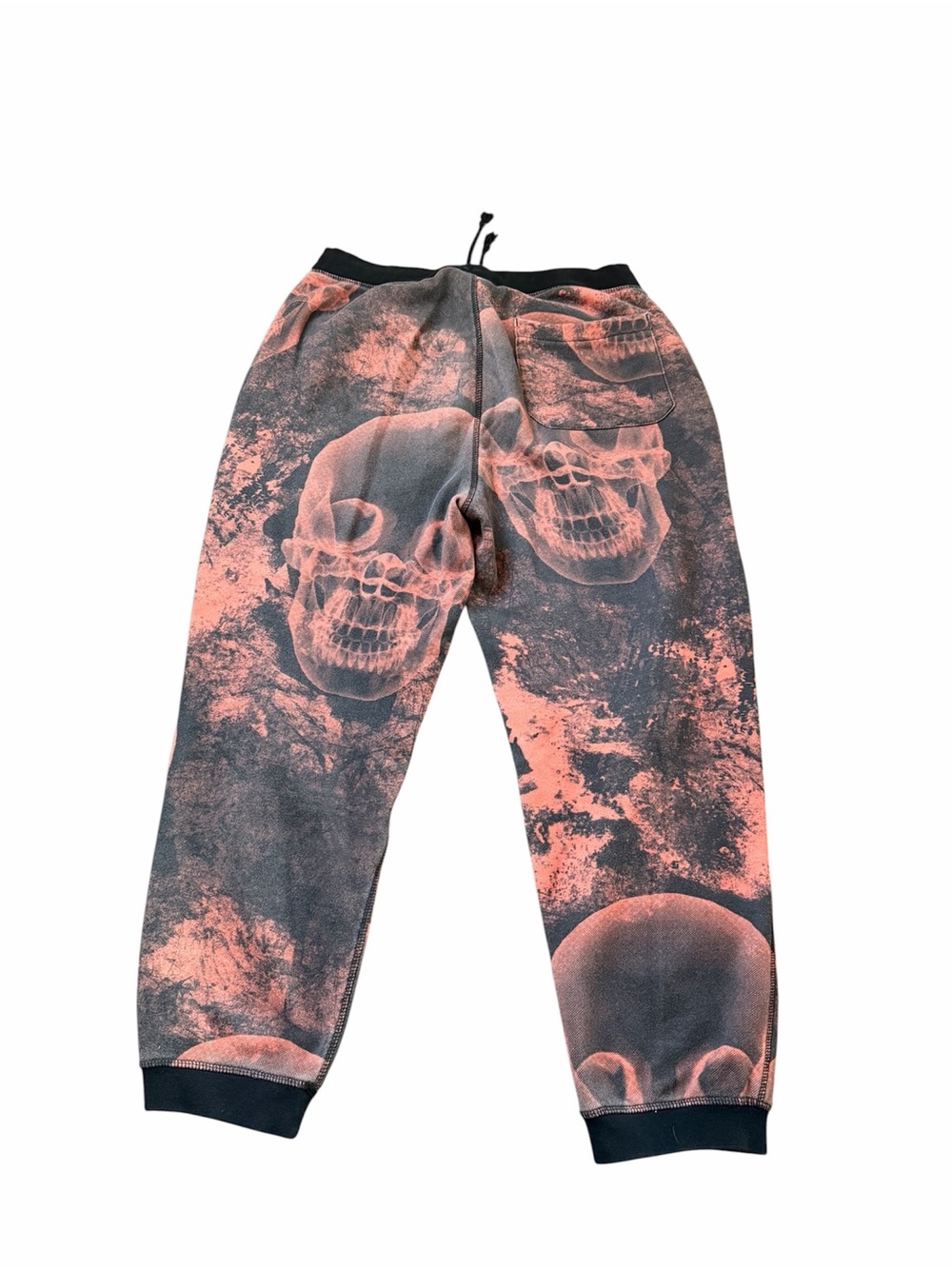 Russell Athletic Light Orange and Black Skull Print Joggers - Picture 2 of 7